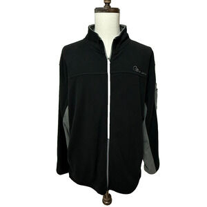 Ducks Unlimited Jacket Mens XXL Black Gray Fleece Full‎ Zip Lightweight Hunting